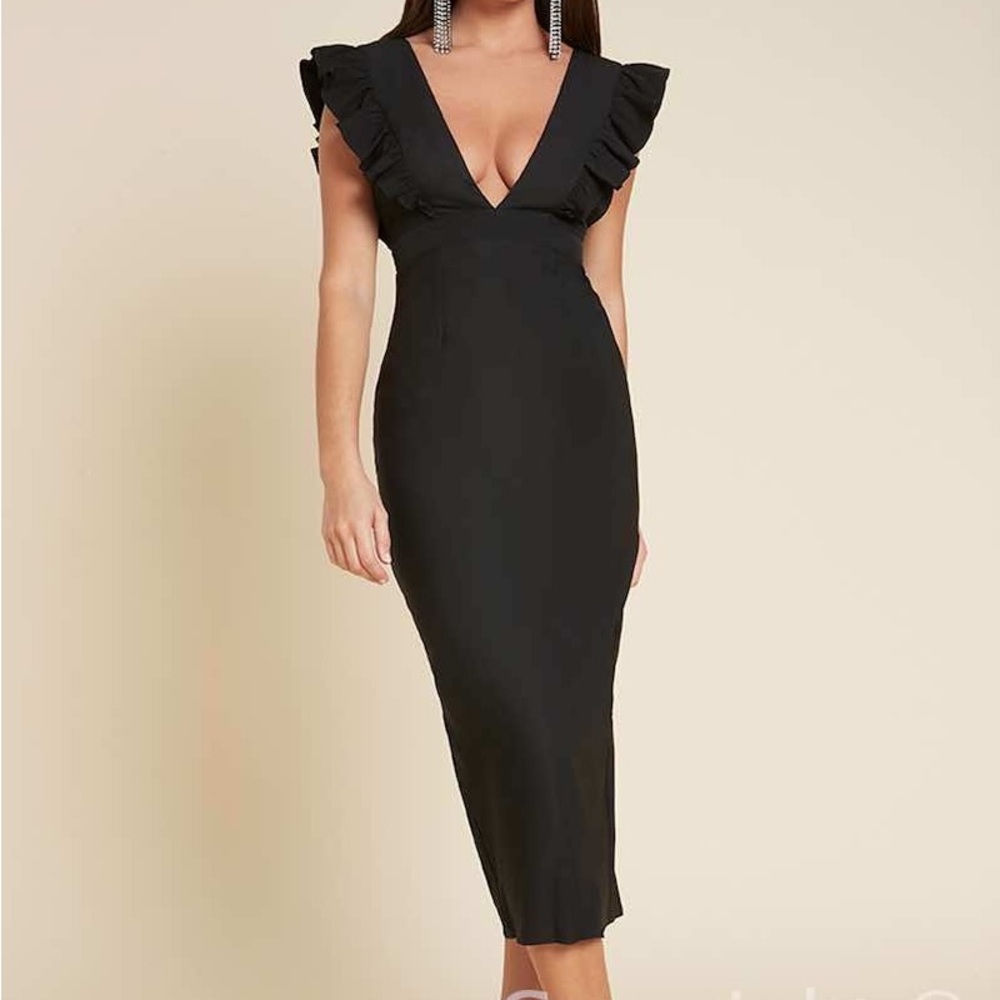 Runaway The Label PREZMAN MIDI DRESS - BLACK XS